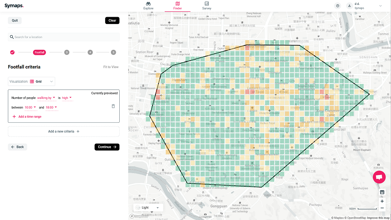 Encuesta de datos de geomarketing - plataforma de inteligencia de ubicación Symaps