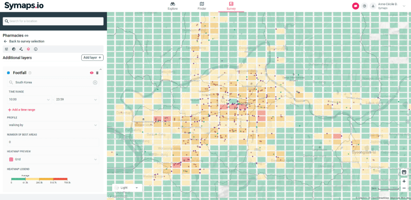 Symaps Pharmacies and Footfall South Korea 1 - Symaps.io